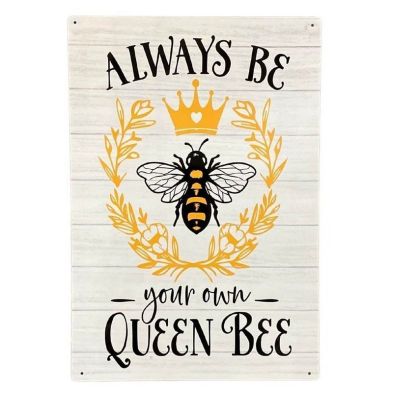 See more information about the Queen Bee Sign Metal Wall Mounted - 41cm