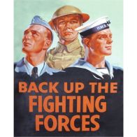 See more information about the Vintage Back Up The Fighting Forces Sign Metal Wall Mounted - 40cm