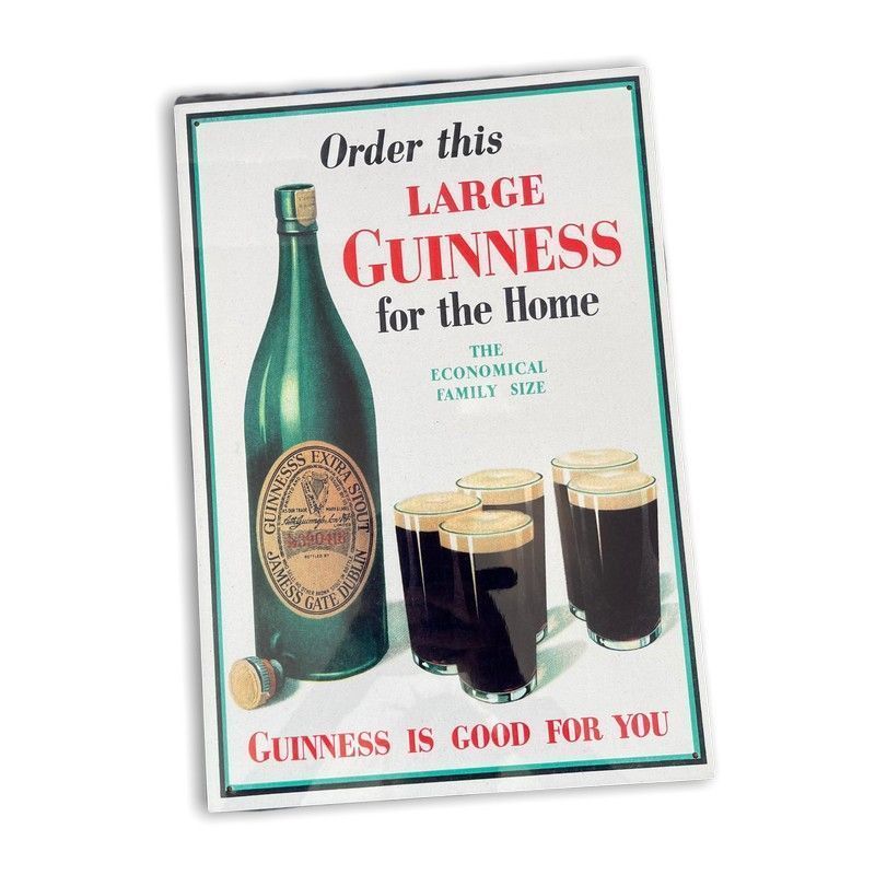 Vintage Large Guinness For The Home Sign Metal Wall Mounted - 42cm