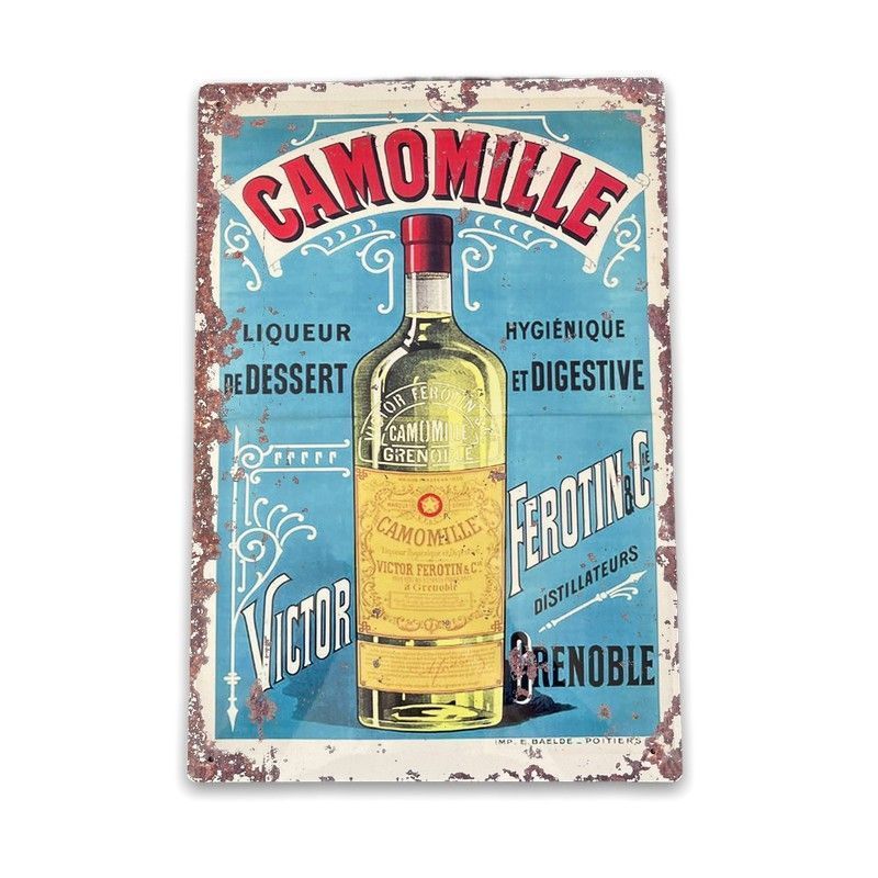 Vintage Camomille Liqueur Sign Metal Wall Mounted - 42cm