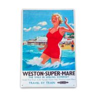 See more information about the Vintage British Railways Weston-Super-Mare Sign Metal Wall Mounted - 42cm