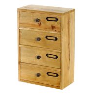 See more information about the Wood Organiser 4 Drawers 34cm - Natural