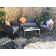 See more information about the Nevada Rattan Garden Patio Dining Set by Royalcraft - 2 Seats Grey Cushions