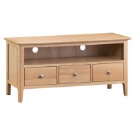 See more information about the Bayview TV Unit Oak 1 Shelf 3 Drawer Large