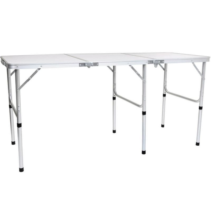 Wensum Folding Lightweight Camping Triple Picnic Table L150cm - White