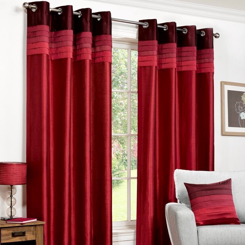 Fusion Seattle Curtains (45" Width x 54" Drop) - Red