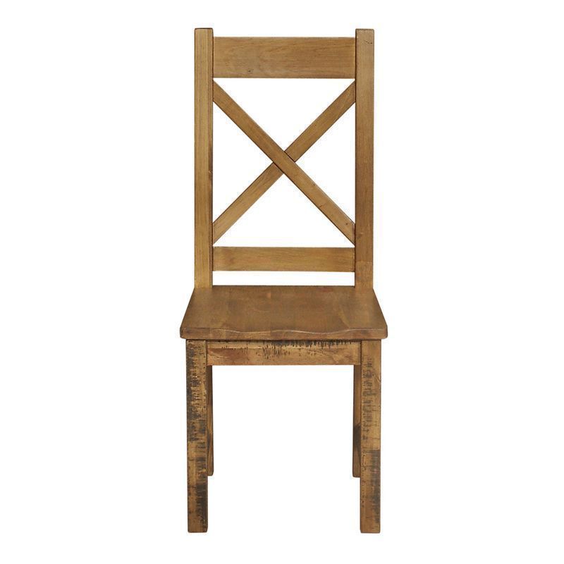 Rustic Cross Back Dining Chair Pine