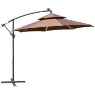 See more information about the Outsunny 3(M) Cantilever Banana Parasol Hanging Umbrella With Double Roof