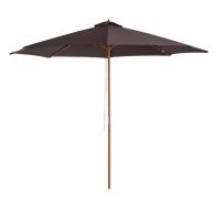 See more information about the Outsunny 3(M) Fir Wooden Parasol Garden Umbrellas 8 Ribs Bamboo Sun Shade Patio Outdoor Umbrella Canopy Coffee