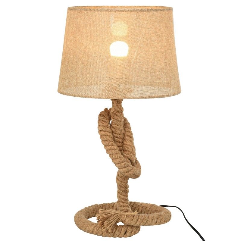 Homcom Nautical Style Table Lamp With Fabric Lampshade Metal Frame Power Switch