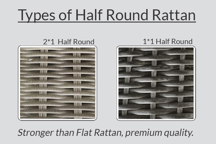 Types of half round rattan, a more premium quality rattan weave