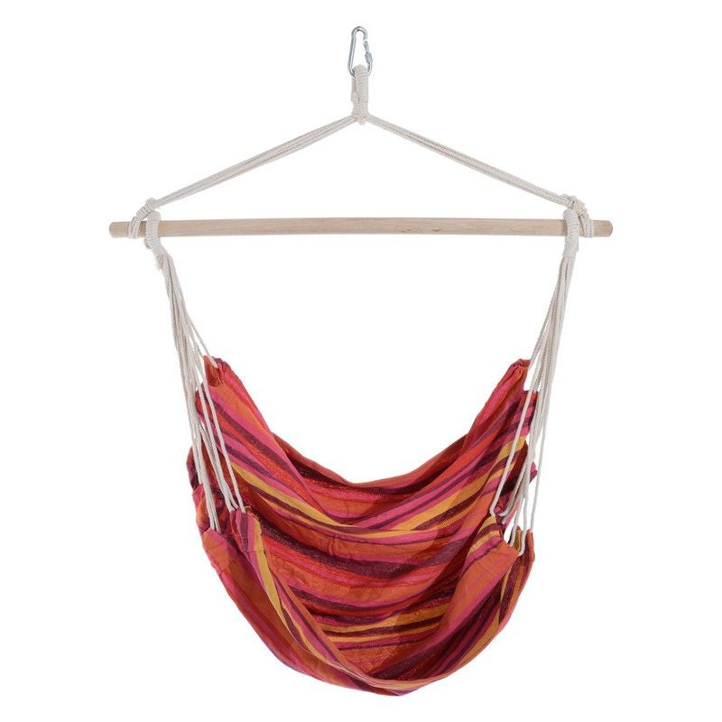 Outdoor Hammock Hanging Rope Chair Garden Yard Patio Swing Seat Wooden High Quality Cotton Cloth Ropes