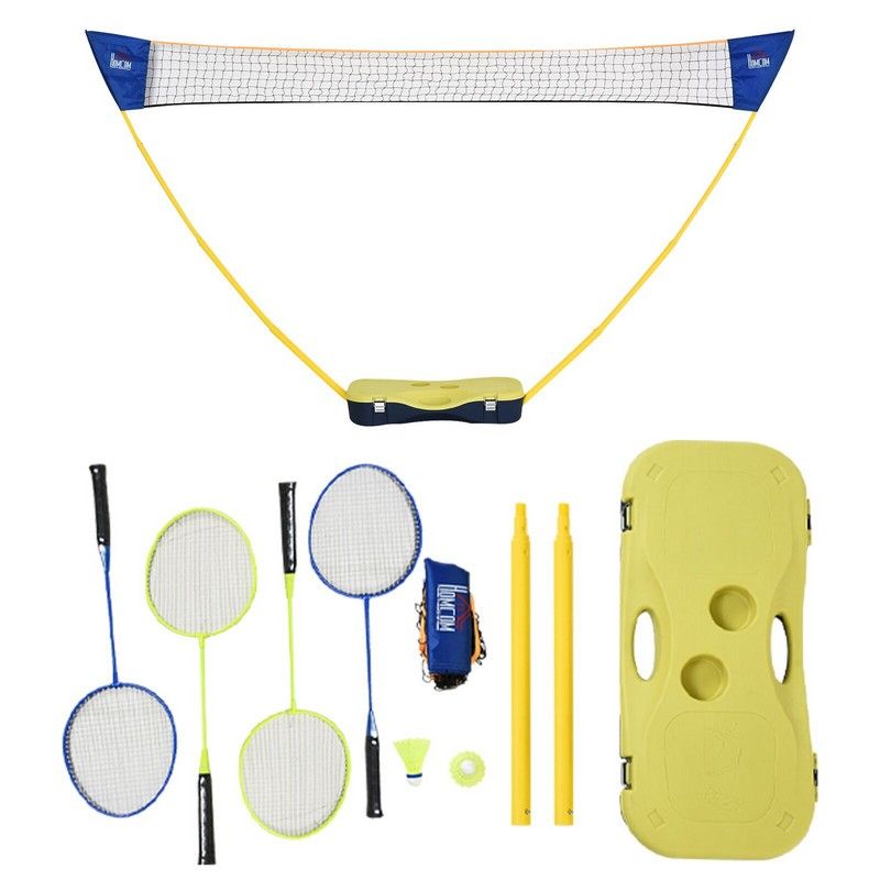 Plastic Portable Badminton Net Blue Yellow