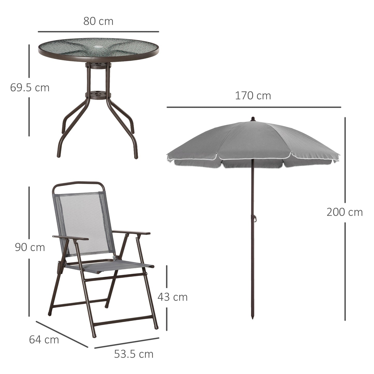 6-Piece Patio Dining Set with Umbrella