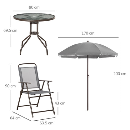 6-Piece Patio Dining Set with Umbrella