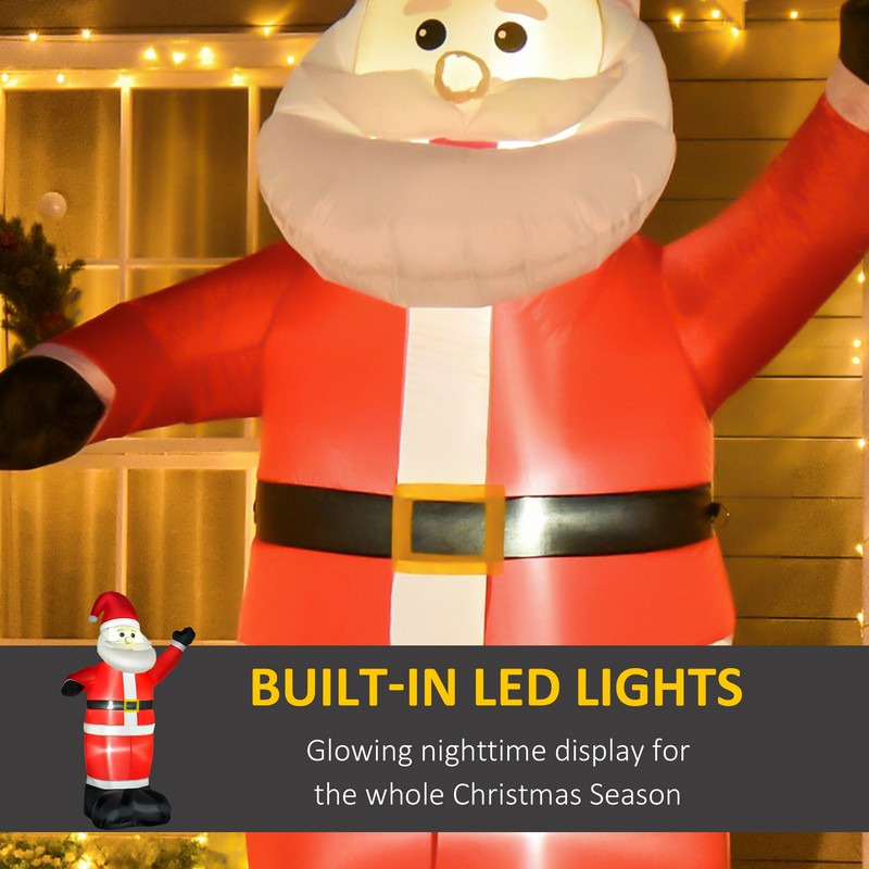 8ft Inflatable Christmas Santa Claus Xmas Decoration with LED Holiday Air Blown Yard Outdoor Décor