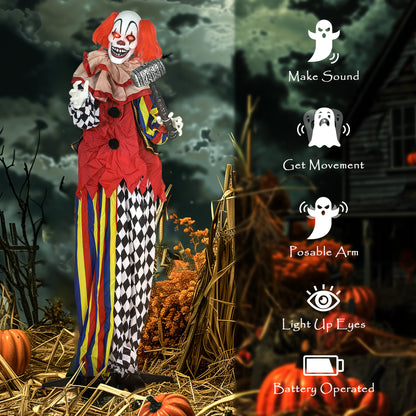 Animated Clown Halloween Decoration - 173cm