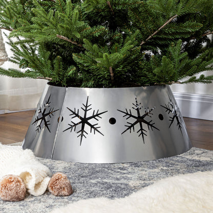 66cm Christmas Tree Skirt Metal Silver   Tips
