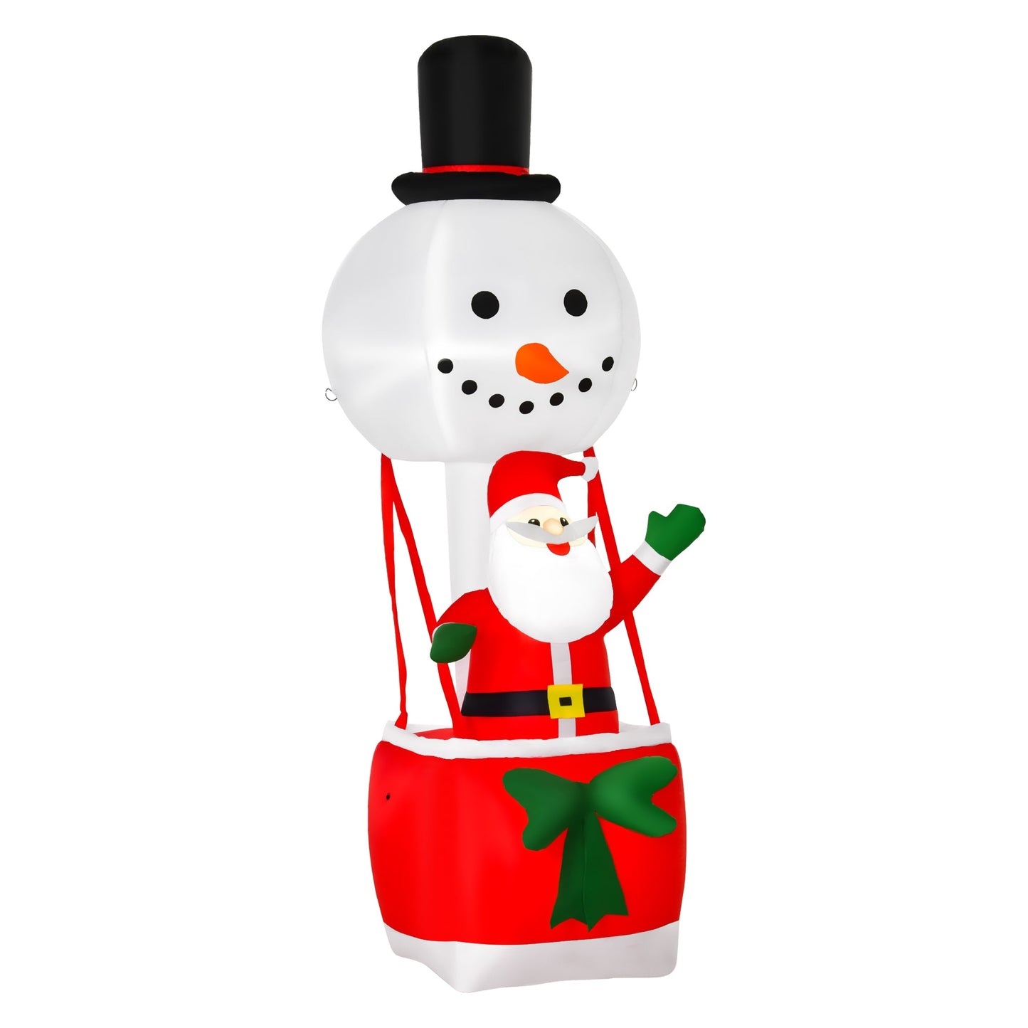 Homcom 8ft Christmas Inflatable Decoration with Santa Claus on Snowman Hot Air Balloon Primary Image