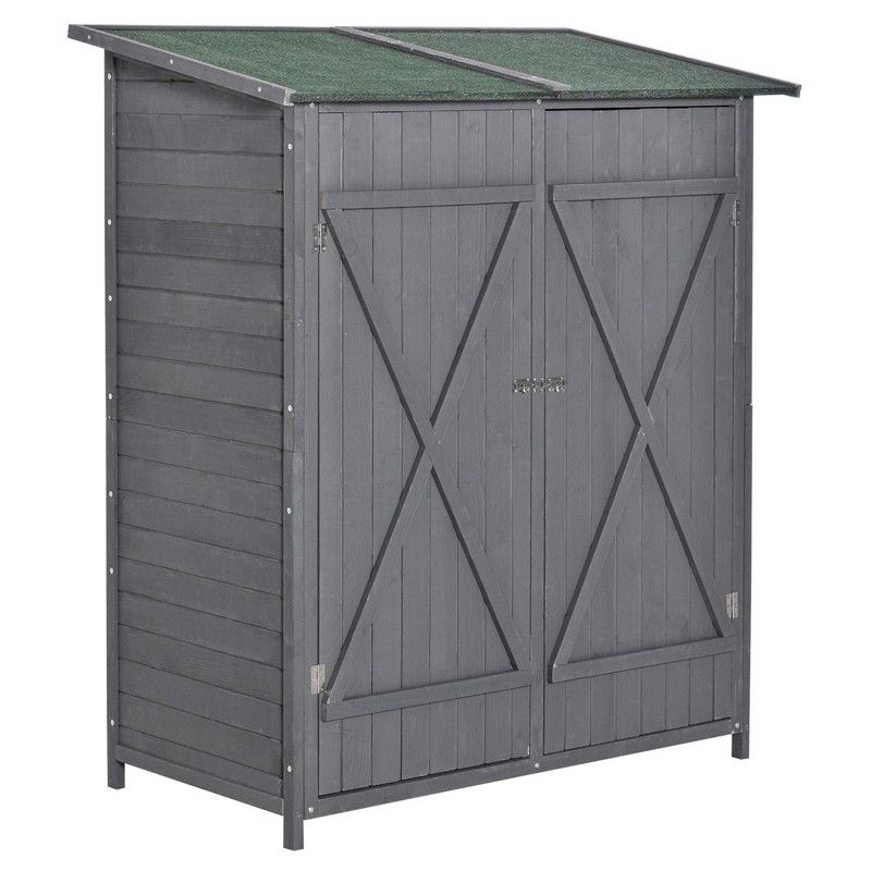 Fortress 160cm Double Door Pent Garden Store Lockable Fir Wood