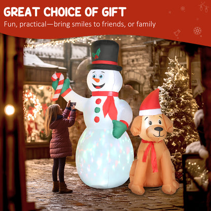 Snowman And Dog Inflatable Christmas Decoration - 183cm