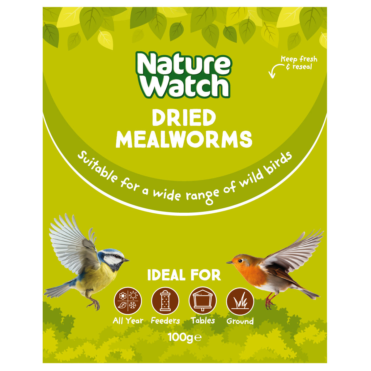 Dried Mealworms Bird Feed By Nature Watch - 100g Bag