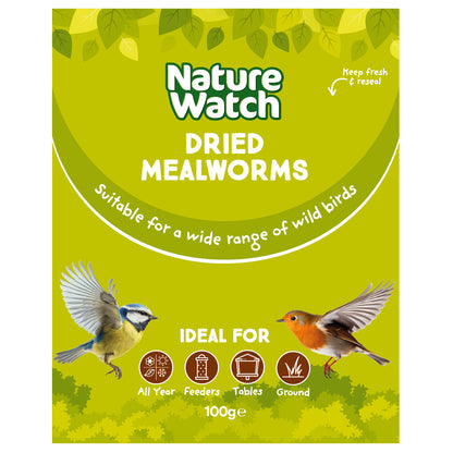 Dried Mealworms Bird Feed By Nature Watch - 100g Bag