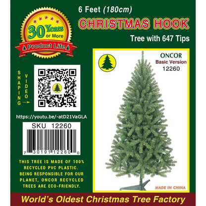 6ft Christmas Tree Artificial -  647 Tips