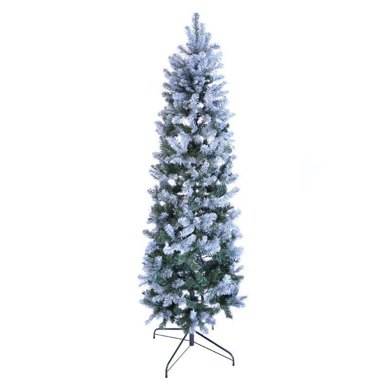 7ft Oncor Allegheny Slim Christmas Tree Artificial - White Frosted Green 700 Tips