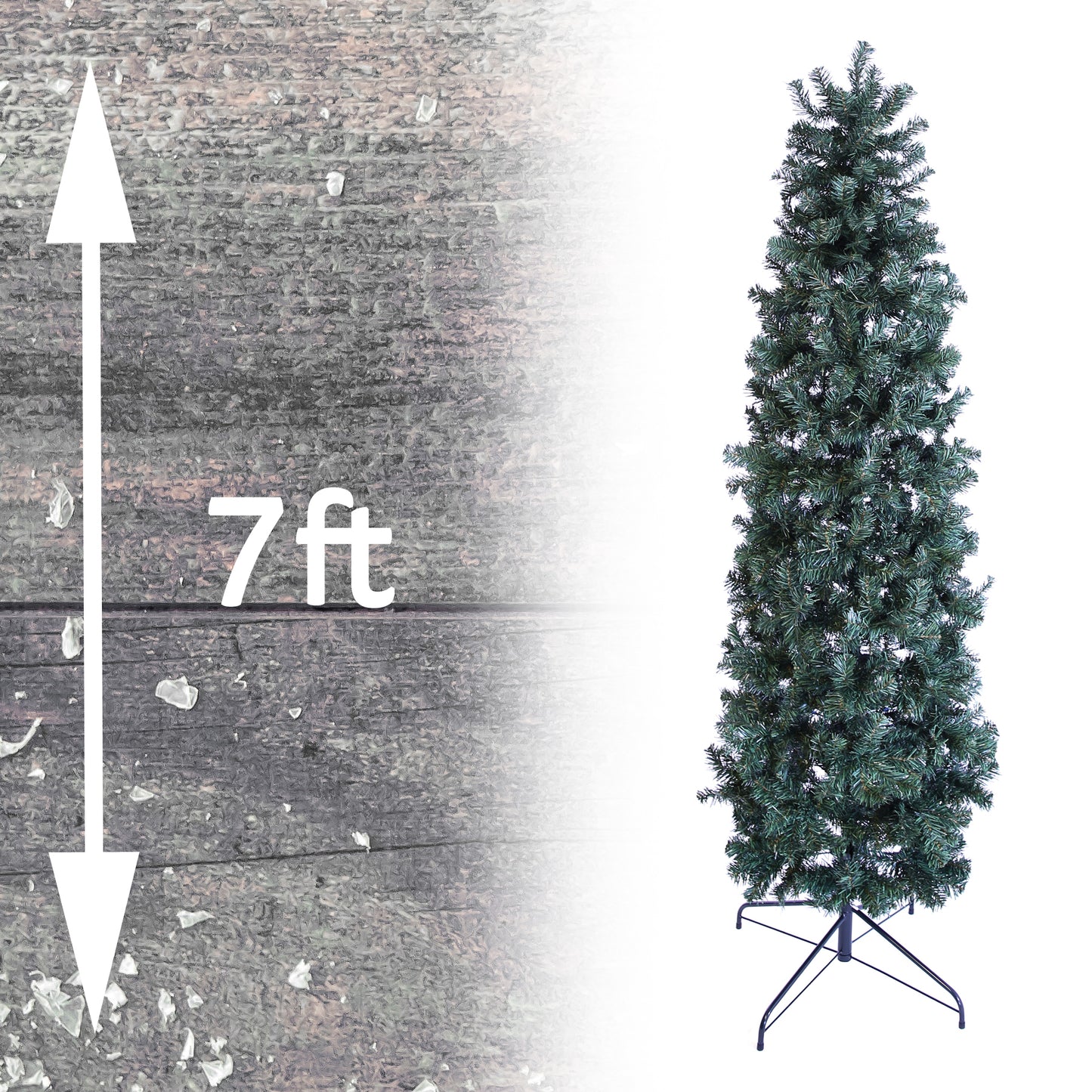 7ft Slim Pencil Christmas Tree Artificial - 760 Tips