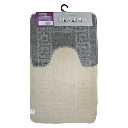 2 Piece Luxurious Bath Mat Set Dark Grey
