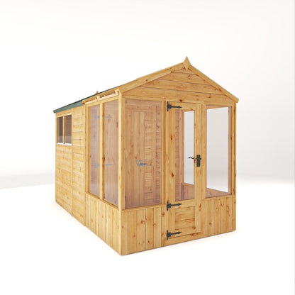 Mercia Woodsman 10' 4" x 6' 3" Apex Combi Greenhouse Shed - Premium Dip Treated Shiplap- Styrene Windows