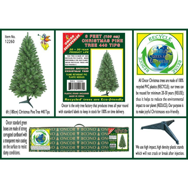 6ft Christmas Tree Artificial -  647 Tips