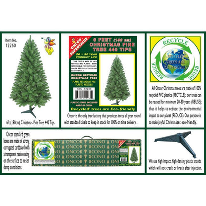 6ft Christmas Tree Artificial -  647 Tips