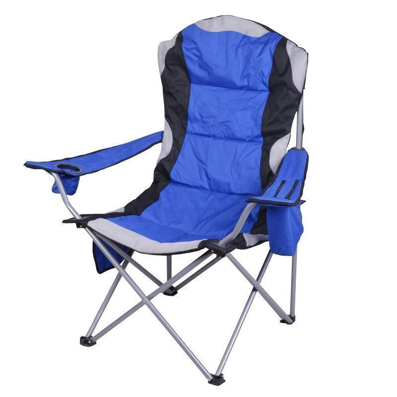 Luxury Padded Camping Chair with Drink Pocket - Blue Primary Image