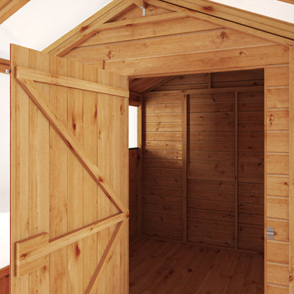 Mercia Woodsman 12' 3" x 6' 3" Apex Combi Greenhouse Shed - Premium Dip Treated Shiplap- Styrene Windows