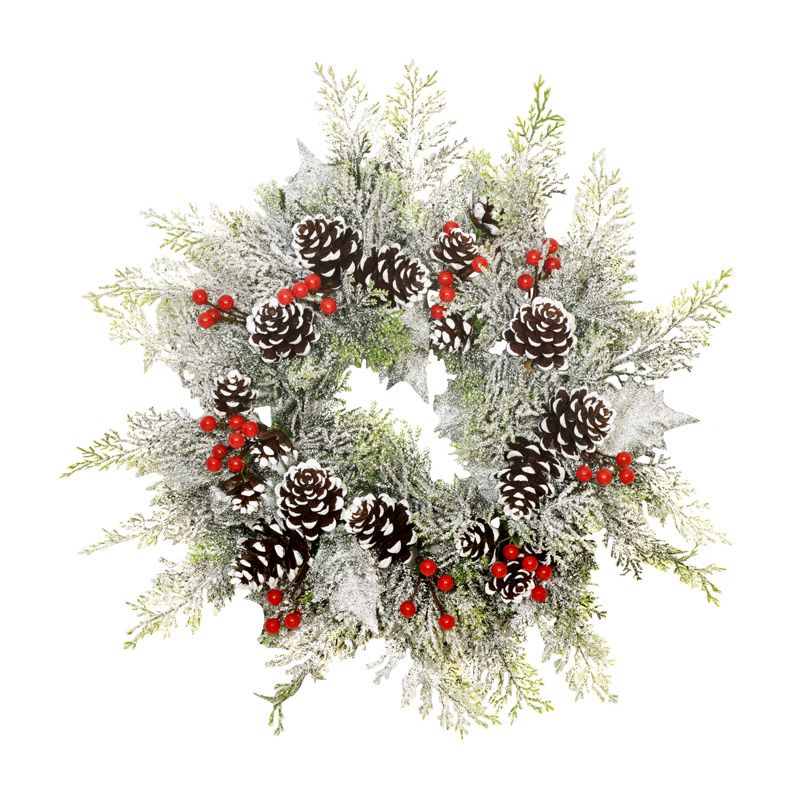 Frosted Foliage Wreath Green 35cm Primary Image
