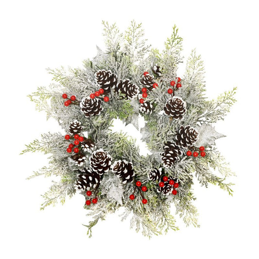 Frosted Foliage Wreath Green 35cm Primary Image