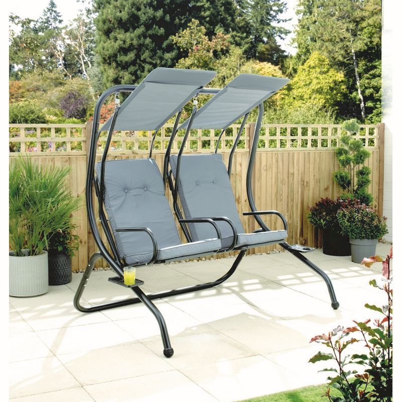 Hartwell Garden Chair by Croft - 2 Seats Grey Cushions Primary Image