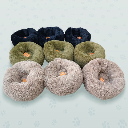 60x26 Sage Green Fluffy Donut Pet Bed