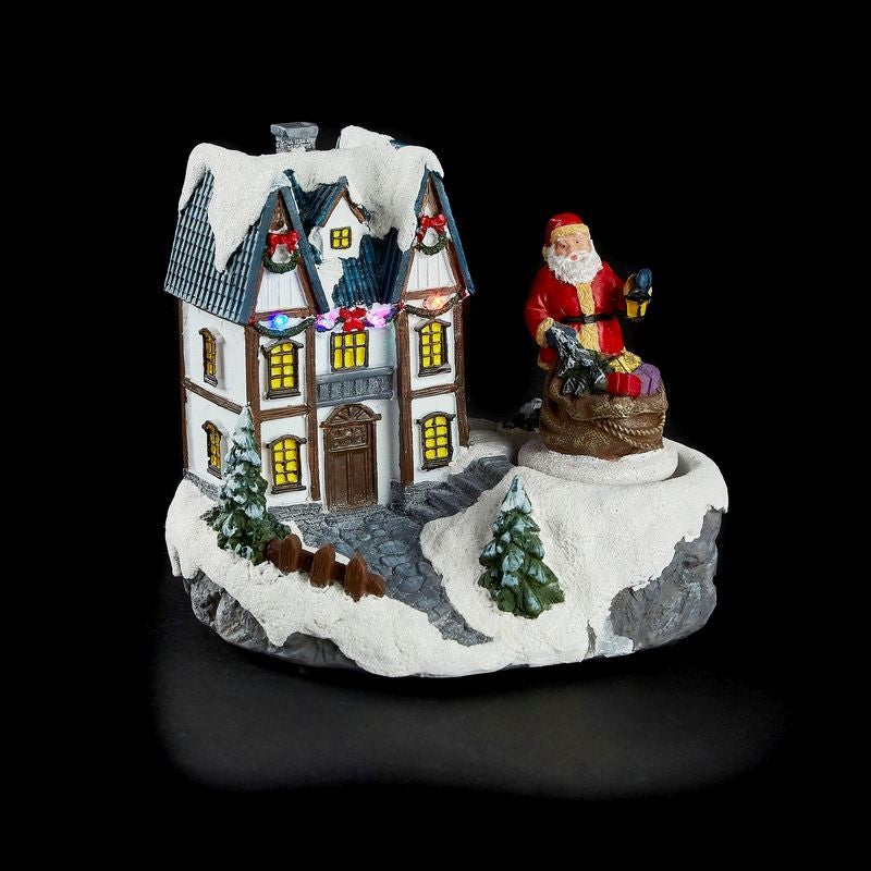 Turning Santa Christmas House Decoration 4 LEDs Primary Image