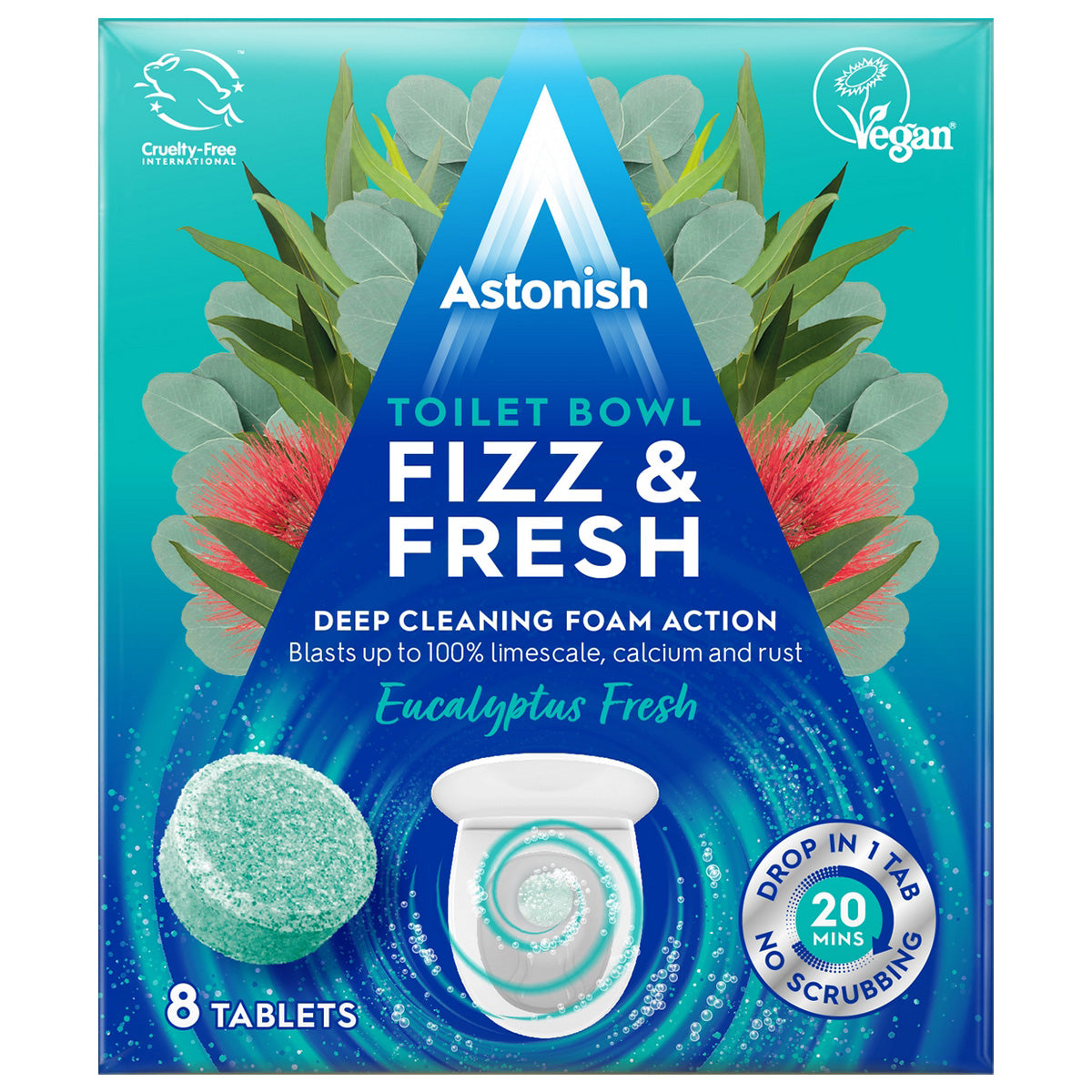 Astonish Toilet Bowl Cleaner Fizz Fresh Eucalyptus - 8 Tablets