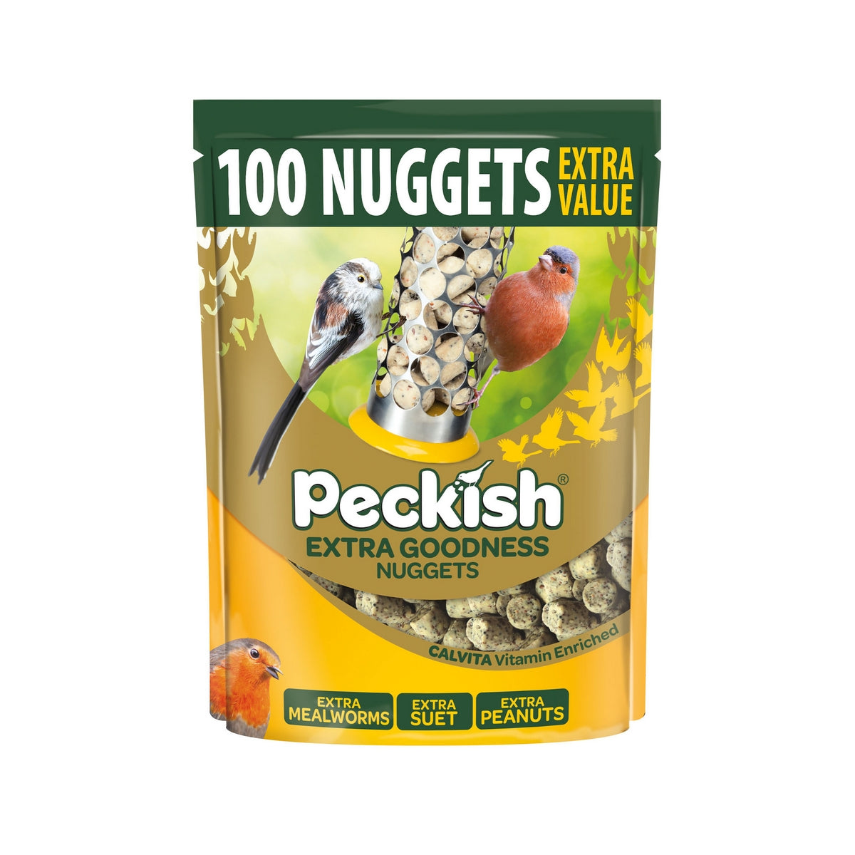 Extra Goodness Nuggets Bird Food By Peckish - 100 Pack
