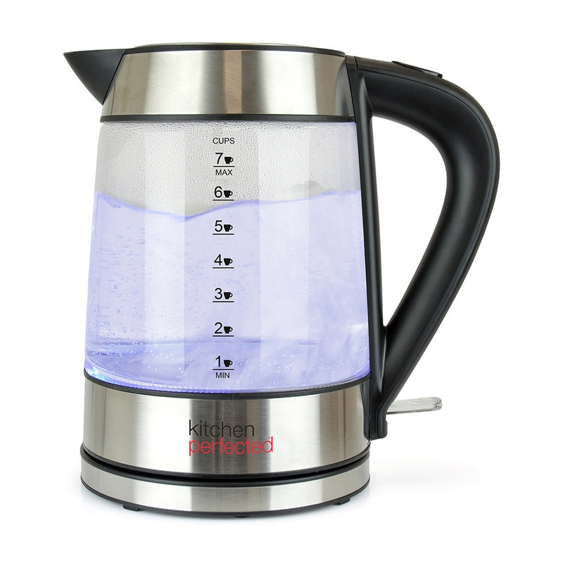 Cordless Glass And Steel Kettle By KitchenPerfected Litre