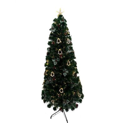 6ft Fibre Optic Christmas Tree Artificial - Dark Green Fibre Optic Warm White Primary Image