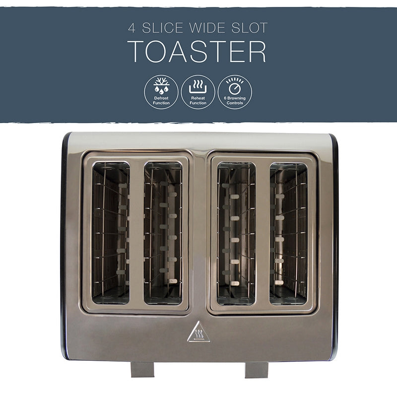 Kitchen Toaster Wide Slot Slice 1800W Stainless Steel only