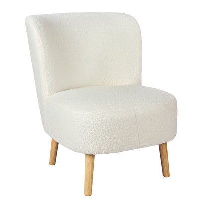 Teddy Dining Chair Wood & Fabric White by Hamilton McBride