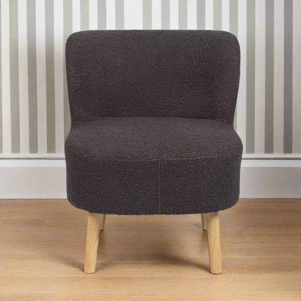 Teddy Dining Chair Wood & Fabric Grey by Hamilton McBride