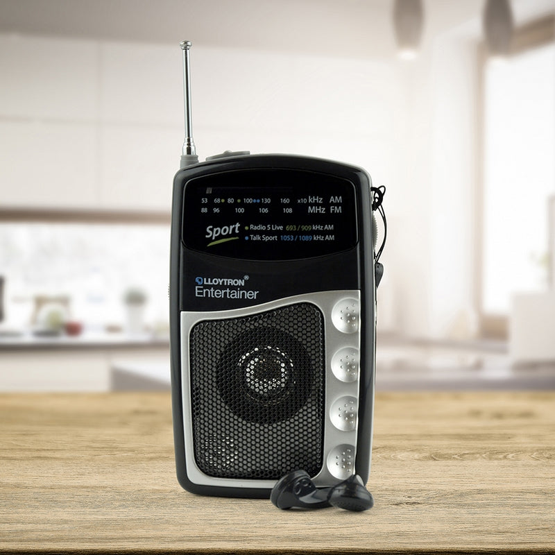 Personal Sports Radio AM/FM With Stereo Earphones