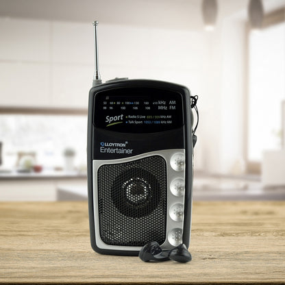 Personal Sports Radio AM/FM With Stereo Earphones